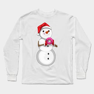 Snowman Christmas Donut Long Sleeve T-Shirt